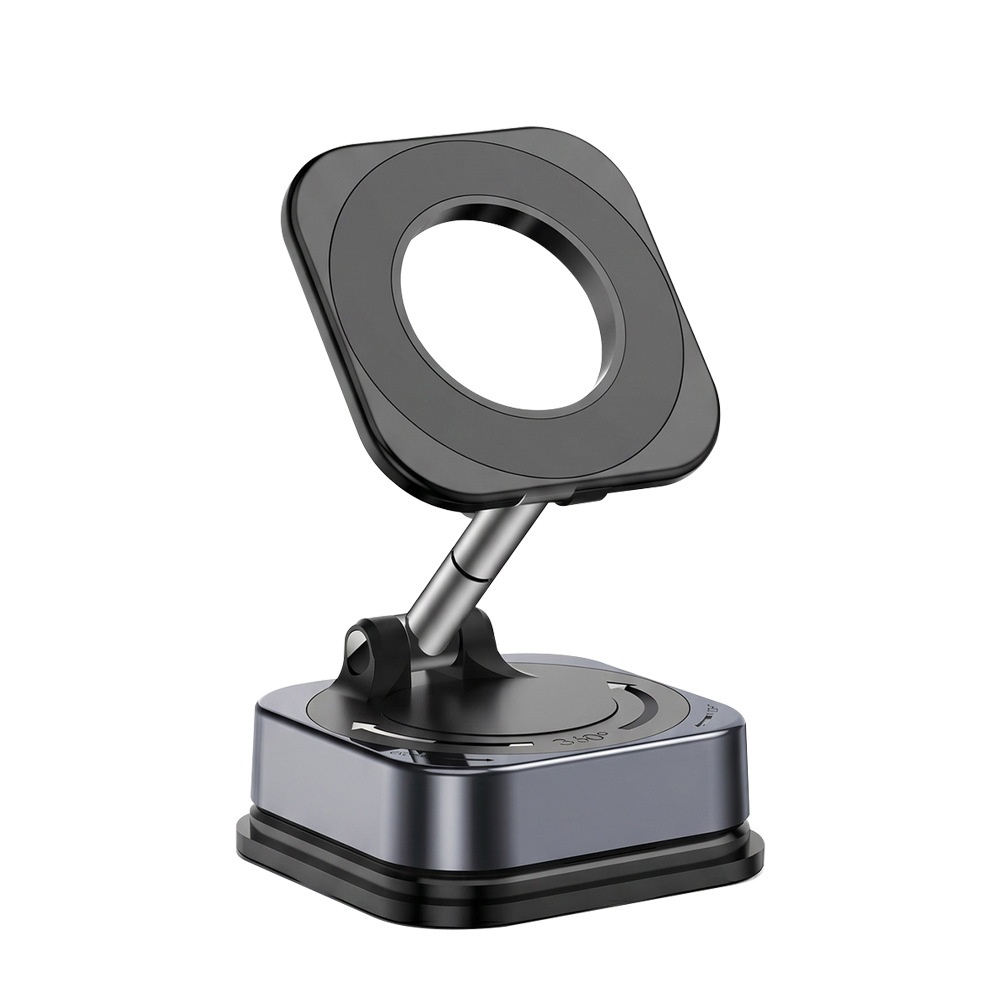 Foldable Magnetic Phone Stand, 360° Rotation Car & Desk Mount with Strong Suction, Black