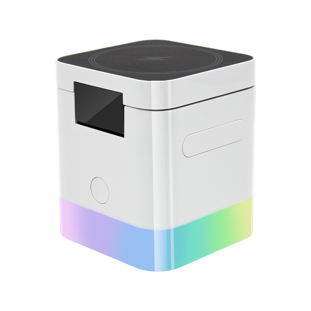 Portable 3-in-1 Wireless Charger Stand with RGB Light, Magnetic Fast Charging Station for iPhone, Watch & AirPods, White