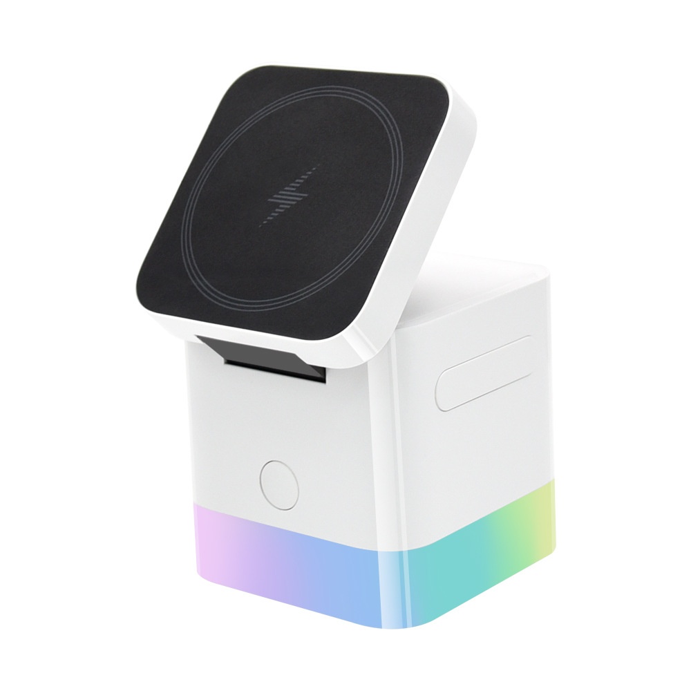 Portable 3-in-1 Wireless Charger Stand with RGB Light, Magnetic Fast Charging Station for iPhone, Watch & AirPods, White