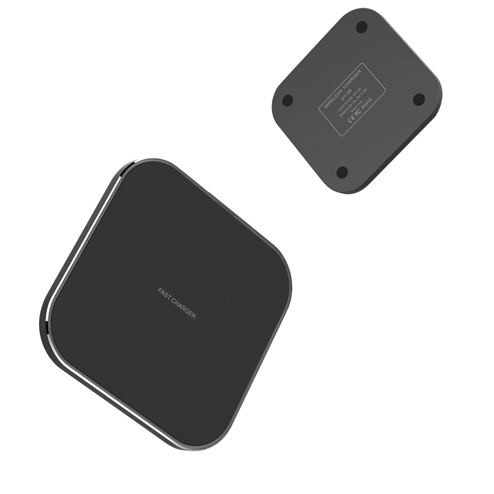 15W Fast Wireless Charger Pad with RGB LED Light, Qi Compatible Sleek Charging Station, White/Black