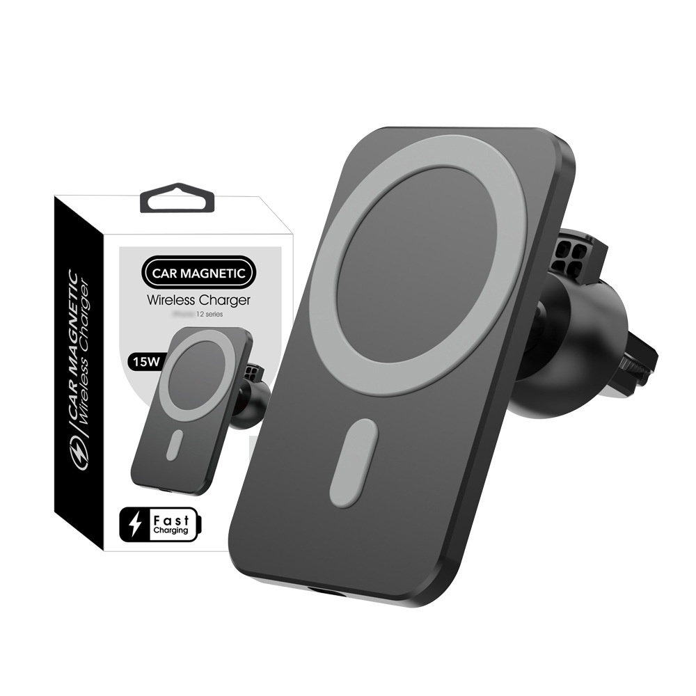 15W Magnetic Car Wireless Charger, Fast Charging Phone Vent Mount for Dashboard, Orange/Light Green/White/Black