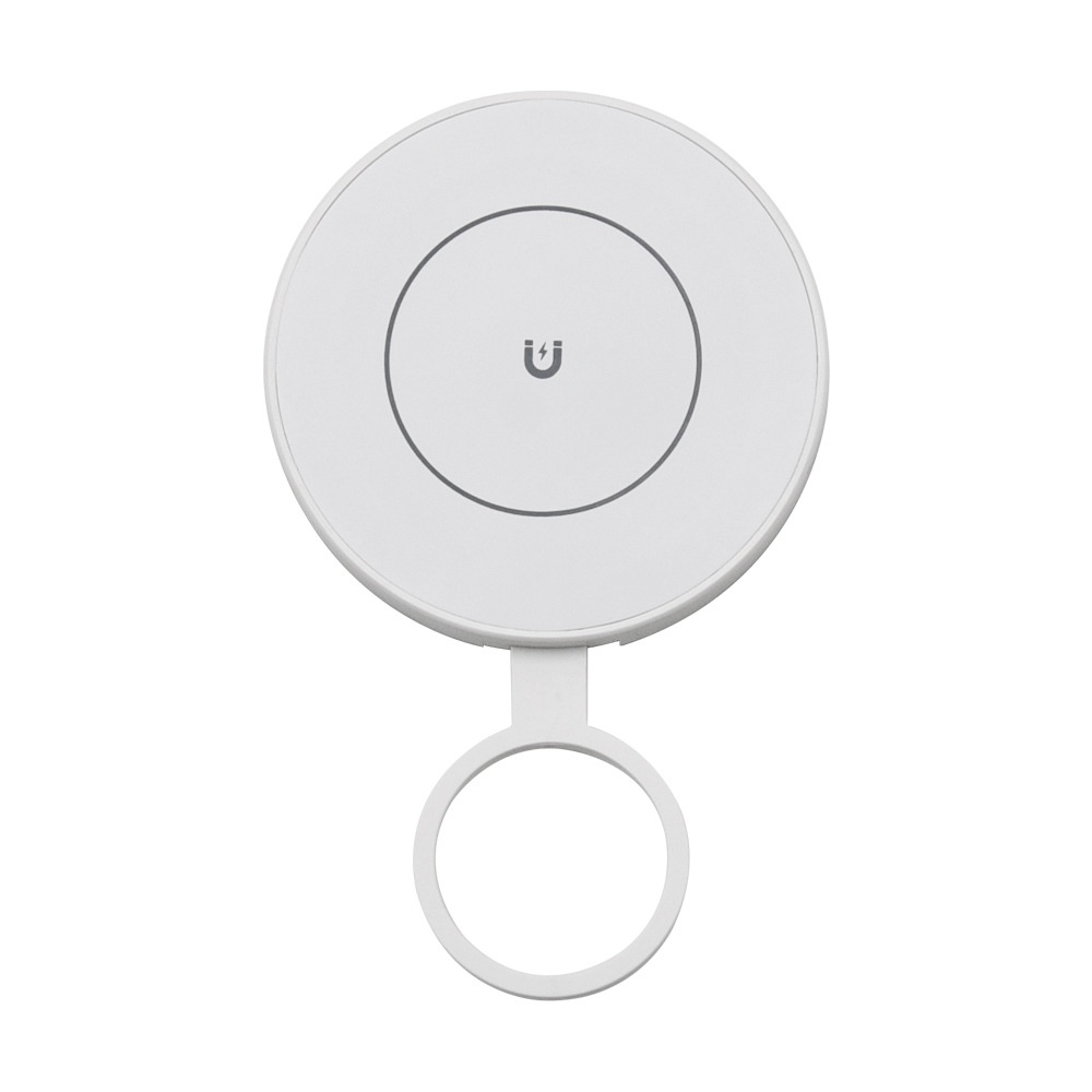 Magnetic 15W Wireless Charger with Foldable Phone Stand, Compact Fast Charging Pad, White