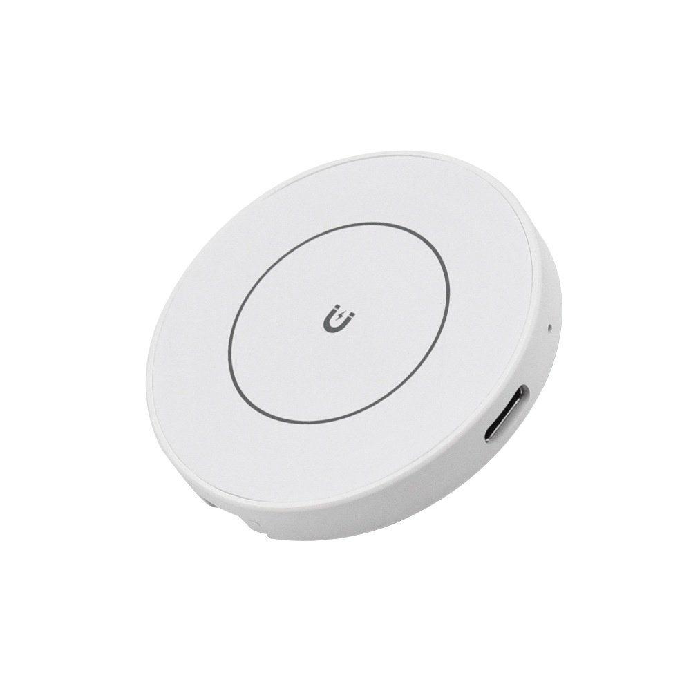 Magnetic 15W Wireless Charger with Foldable Phone Stand, Compact Fast Charging Pad, White