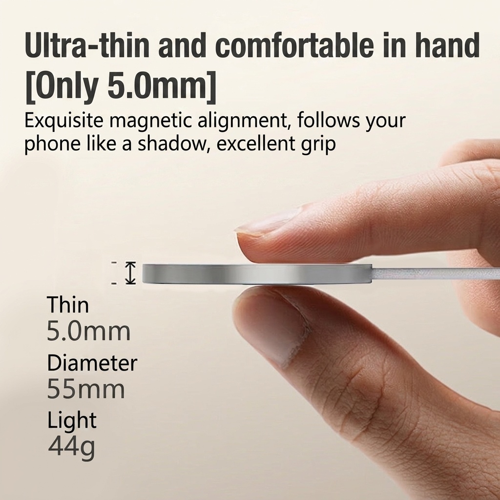 25W Qi2 Magnetic Wireless Charger Pad for Fast Charging, Ultra-Thin Braided Cable Station, Orange/White/Black