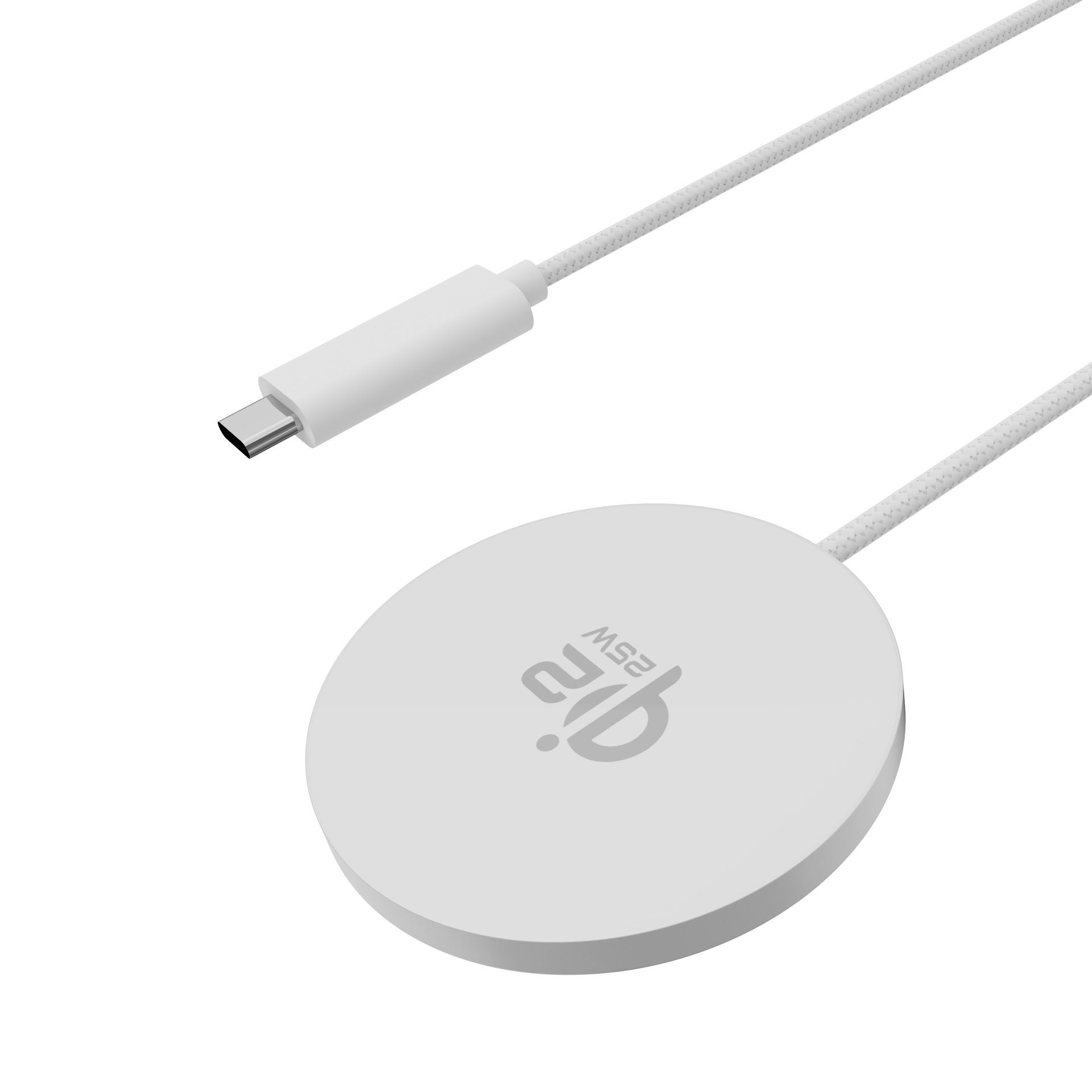 25W Qi2 Magnetic Wireless Charger Pad for Fast Charging, Ultra-Thin Braided Cable Station, Orange/White/Black
