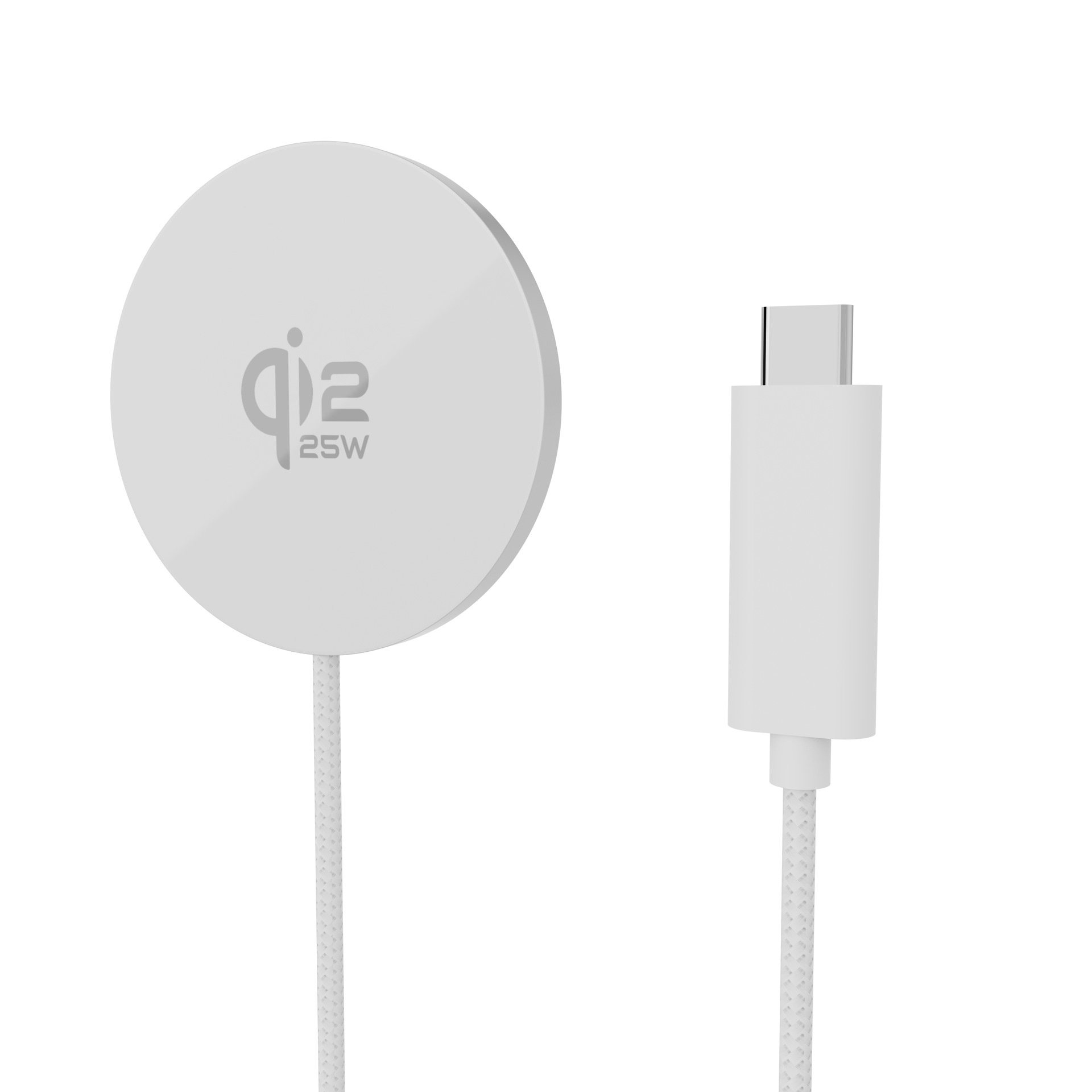 25W Qi2 Magnetic Wireless Charger Pad for Fast Charging, Ultra-Thin Braided Cable Station, Orange/White/Black
