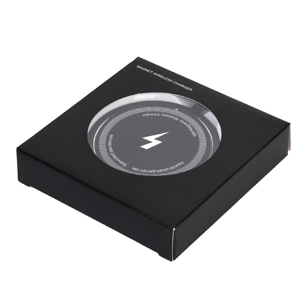 15W Magnetic Wireless Charger Fast Charging Pad for iPhone, Ultra-Slim 5.5mm with N52 Magnets, Dual USB-A/C, White/Black