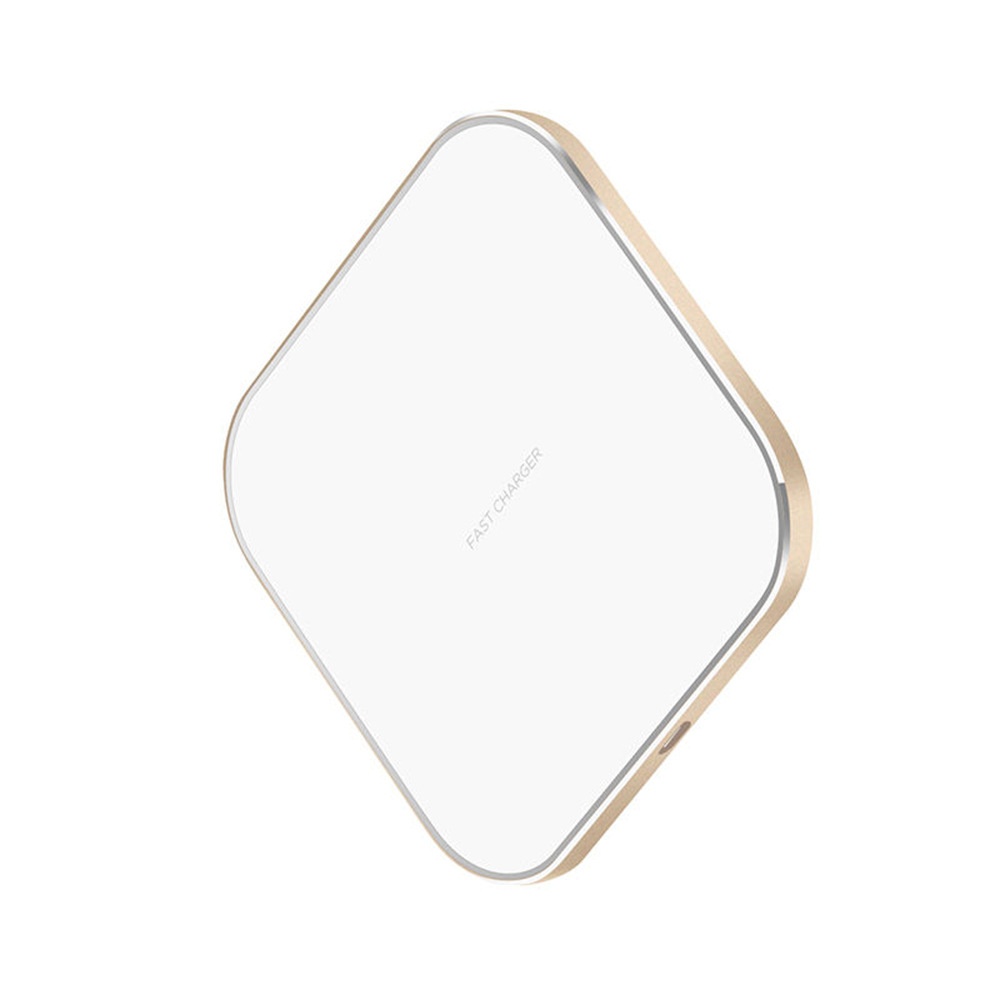 15W Fast Wireless Charger Pad with RGB LED Light, Qi Compatible Sleek Charging Station, White/Black