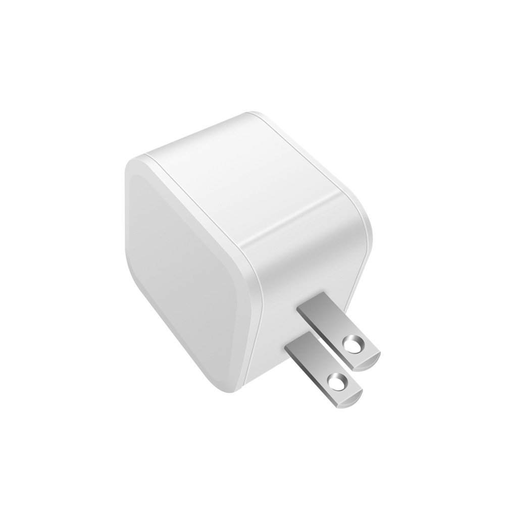 20W Dual Port USB-C & USB-A Fast Wall Charger Adapter, Compact Fast Charging Block, White/Black