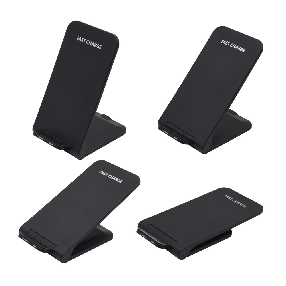15W Fast Foldable Wireless Charging Stand for Phones, Adjustable Angle Charging Station, White/Black