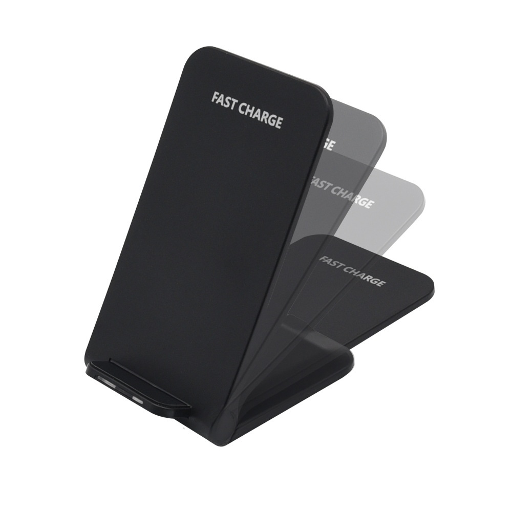 15W Fast Foldable Wireless Charging Stand for Phones, Adjustable Angle Charging Station, White/Black