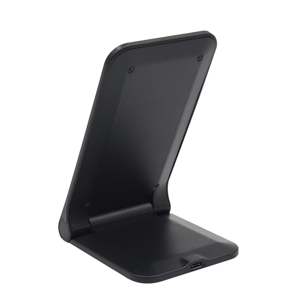 15W Fast Foldable Wireless Charging Stand for Phones, Adjustable Angle Charging Station, White/Black