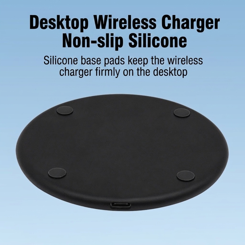 15W Fast Wireless Charger Pad, Qi Certified Ultra-Slim Transparent Charging Station, White/Black