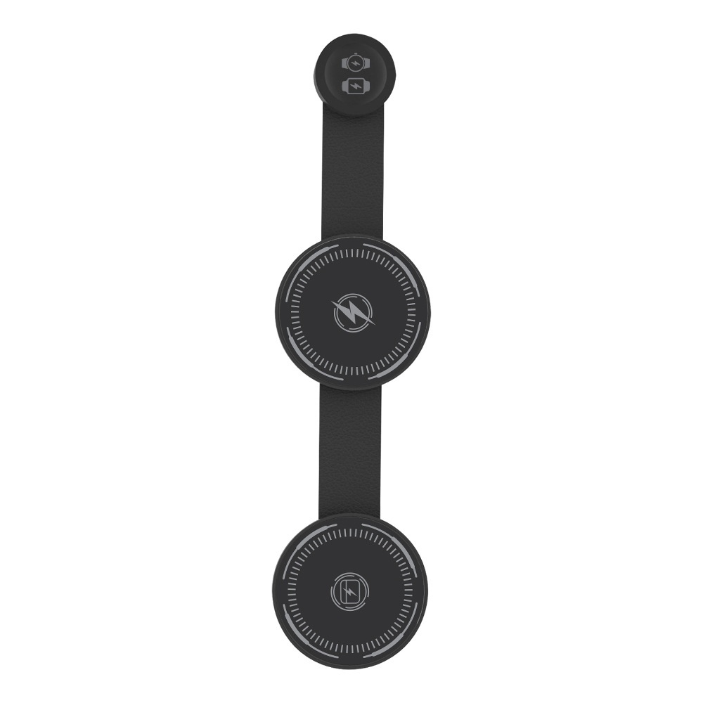 Foldable 3-in-1 Wireless Charger for Phone, Watch & Earbuds, Portable Fast Charging Pad, White/Black