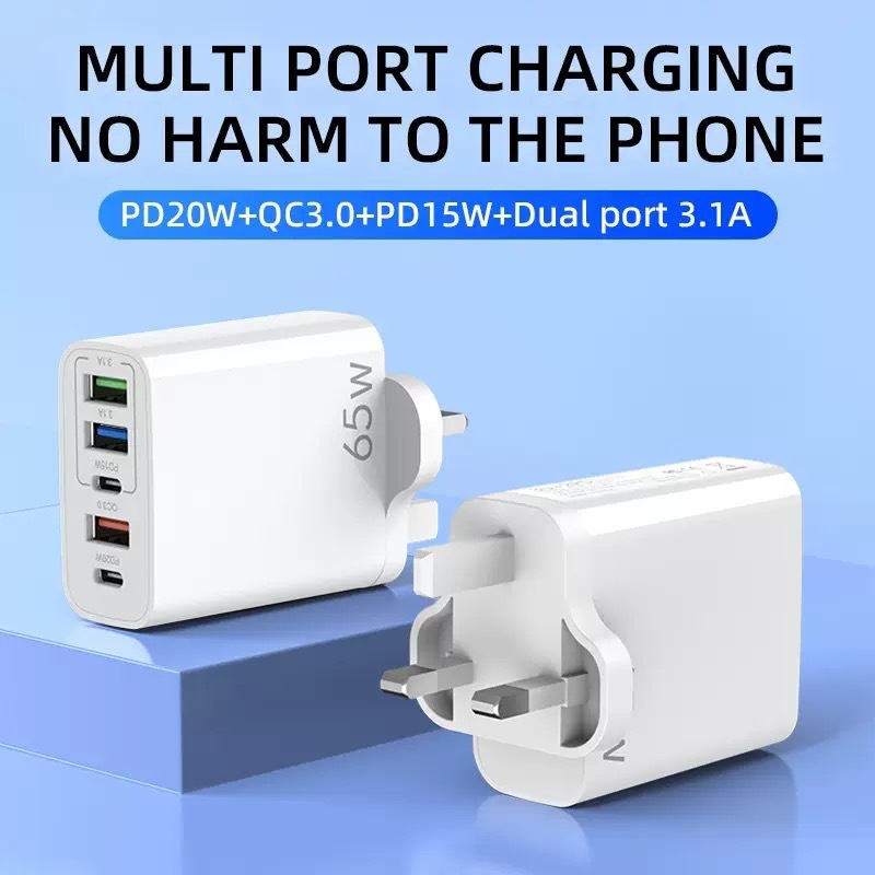 120W 5-Port USB-C PD Fast Charger for Phones and Tablets