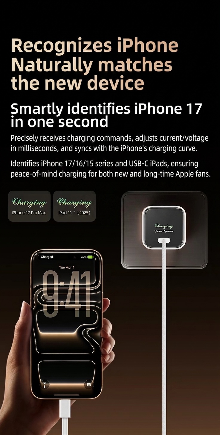 45W GaN Fast Charger with TFT Display and Foldable Plug