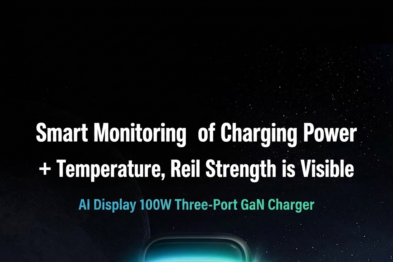 100W GaN Fast Charger with AI Smart Display and Multi-Port