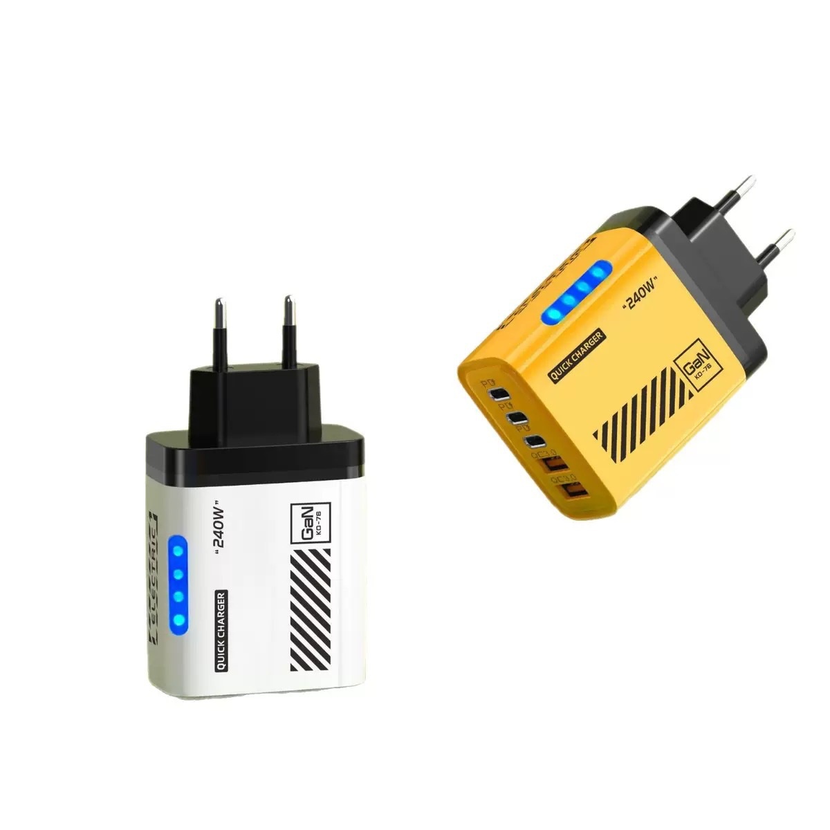 240W GaN Fast Charger, 5-Port USB-C PD and QC 3.0 Wall Adapter
