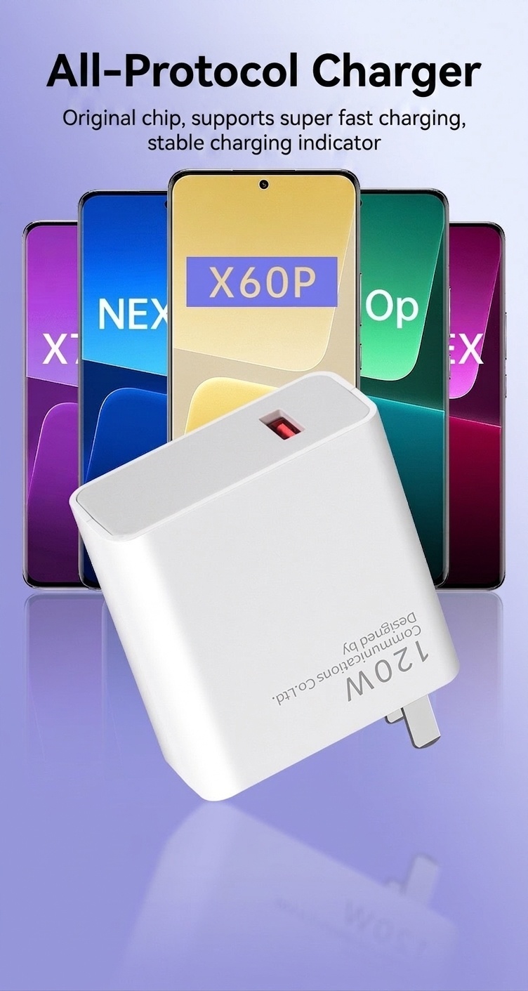 120W Super Fast Charger for Xiaomi Redmi Black Shark Phones