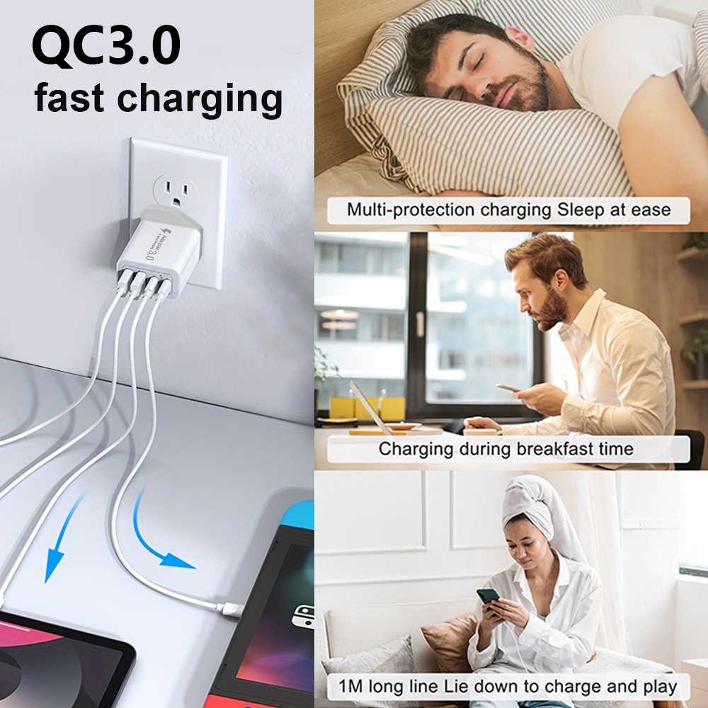 40W USB-C PD Fast Charger, 2 USB-A and 2 Type-C Ports