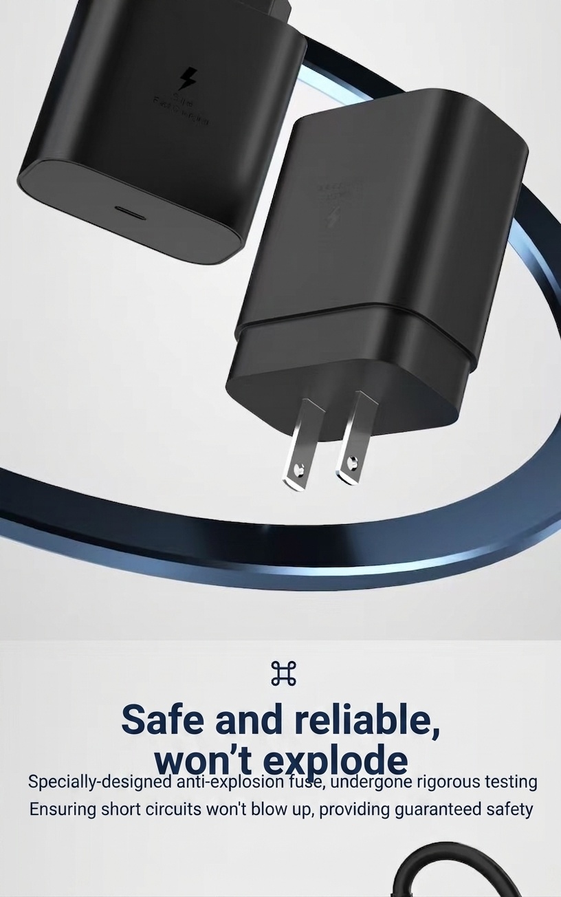 25W USB-C Fast Charger Adapter for Phones and Tablets