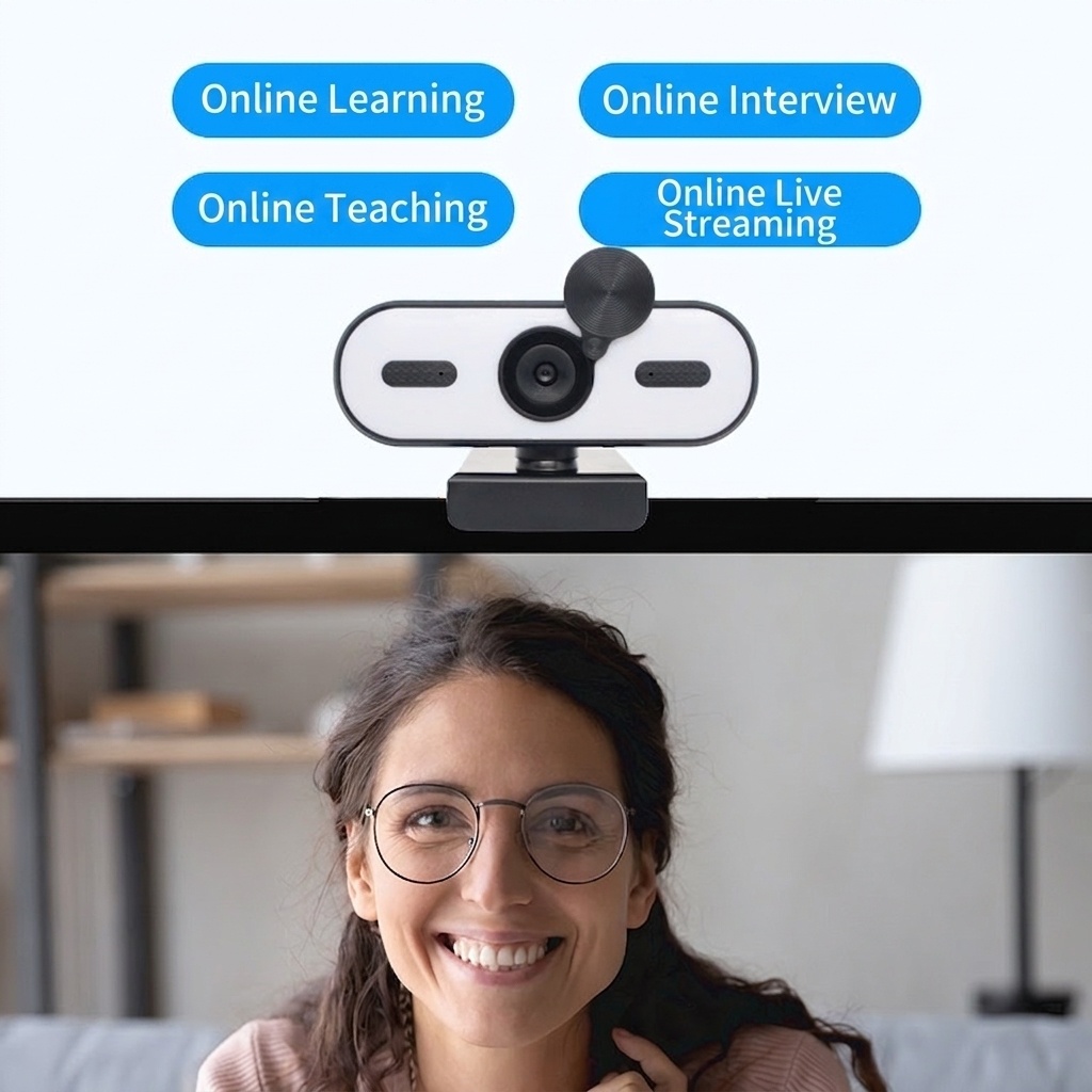 Cámara web USB HD 1080P/2K/4K con cubierta de privacidad, cámara para PC, portátil y ordenador de sobremesa, videollamadas y grabación.