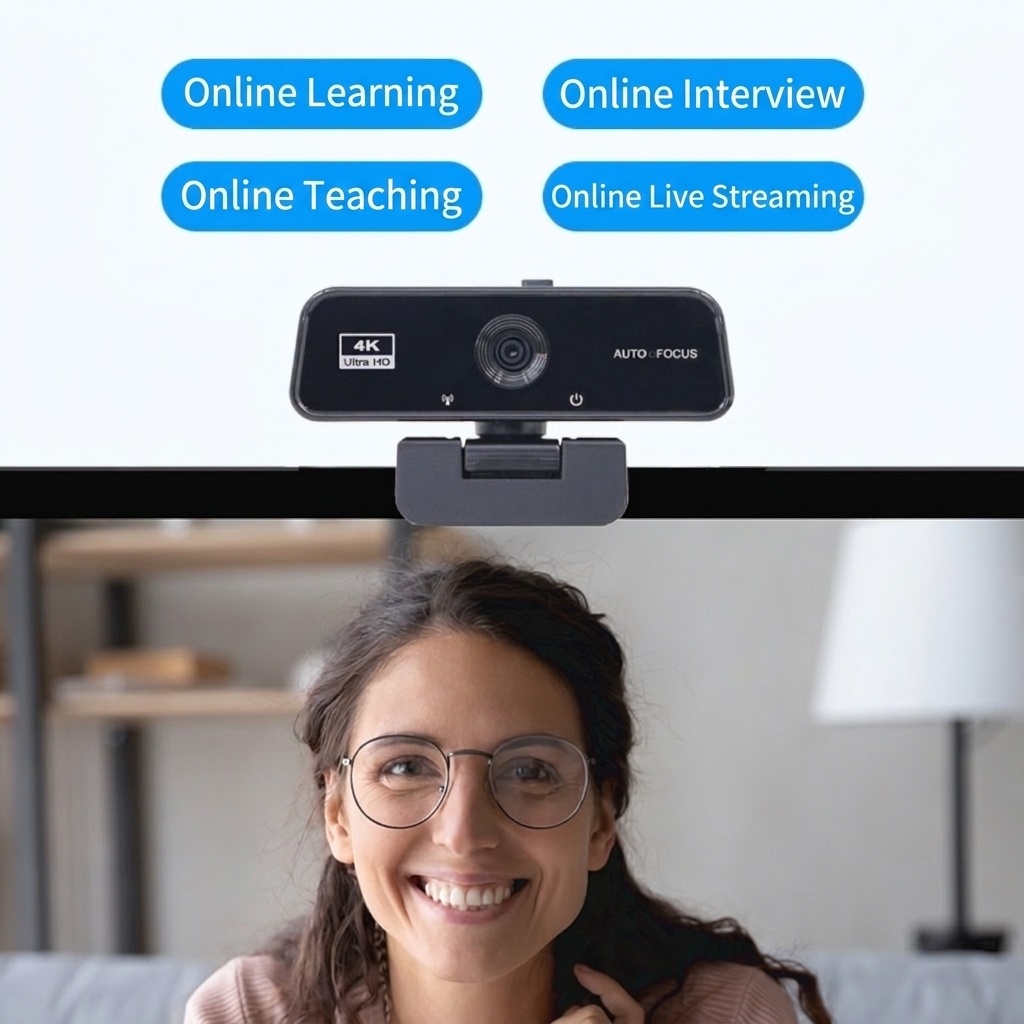 4K Ultra HD Auto Focus Webcam, Streaming Computer Camera for PC, Mac, Zoom, Skype, YouTube