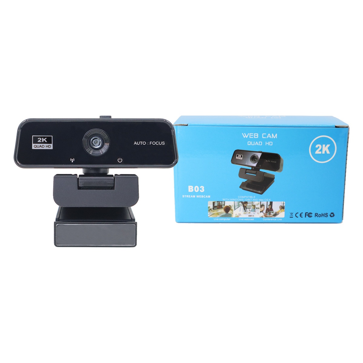 4K Ultra HD Auto Focus Webcam, Streaming Computer Camera for PC, Mac, Zoom, Skype, YouTube