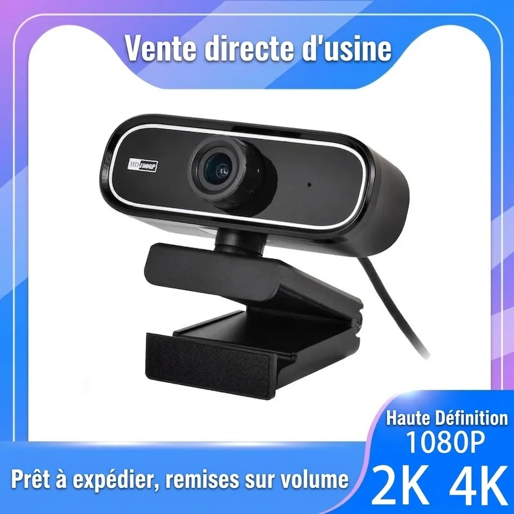Webcam HD 1080p avec microphone, caméra USB pour PC et Mac, diffusion en direct, appels vidéo, visioconférence