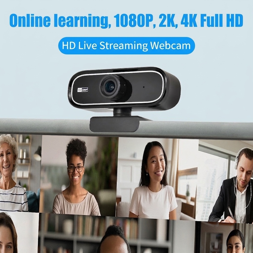Cámara web HD 1080P con micrófono, cámara USB para PC y Mac, transmisión en vivo, videollamadas, videoconferencias.