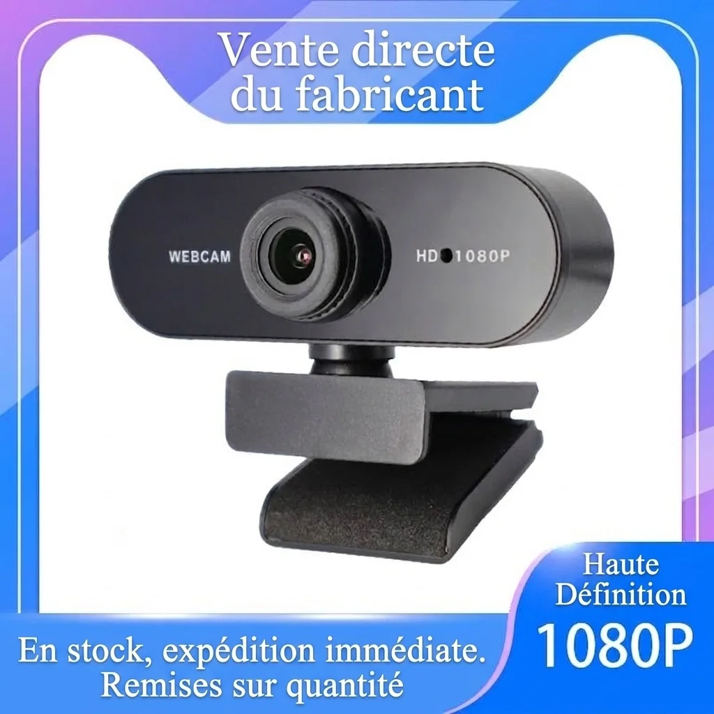 Webcam USB HD 1080p/2K avec micro intégré, caméra d'ordinateur Plug and Play pour PC, ordinateur portable, streaming, jeux, appels
