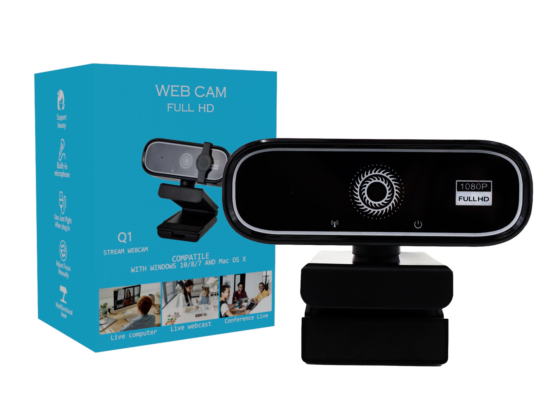 Cámara web USB 4K Full HD con micrófono incorporado, cámara de ordenador para streaming ultra nítido para videollamadas, videoconferencias y PC.