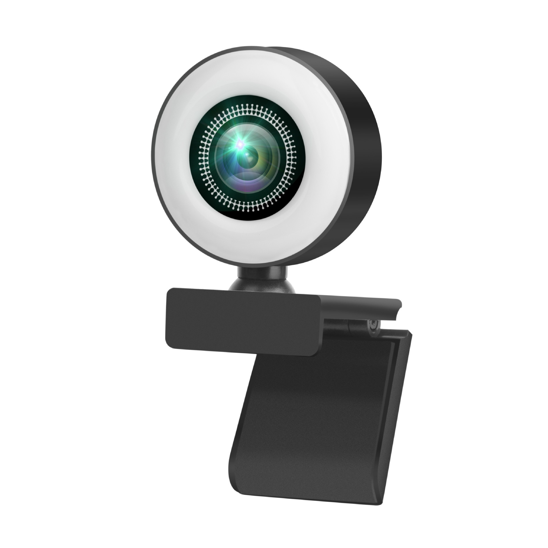2K/4K HD USB PC Webcam with Built-in Ring Light, Pro Streaming Camera for Twitch, YouTube, Video Calls, Autofocus