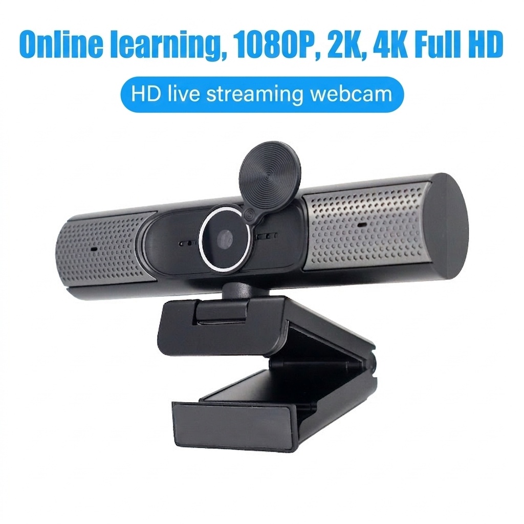 1080P/2K/4K HD USB Webcam with Noise-Reducing Mics & Flexible Mount, Computer Camera for Video Calls, Streaming