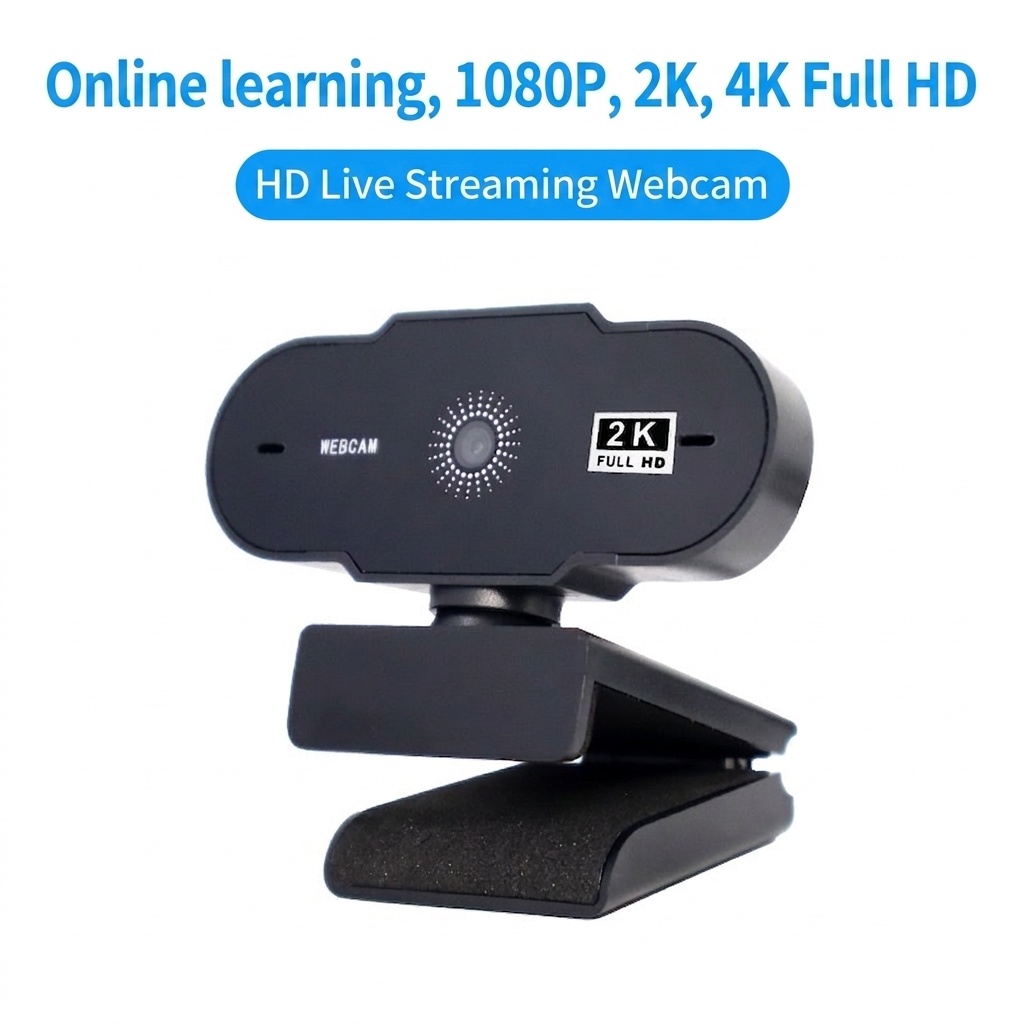 2K Full HD Webcam with Built-in Microphone, USB Computer Camera for PC, Mac, Streaming, Online Learning, Zoom