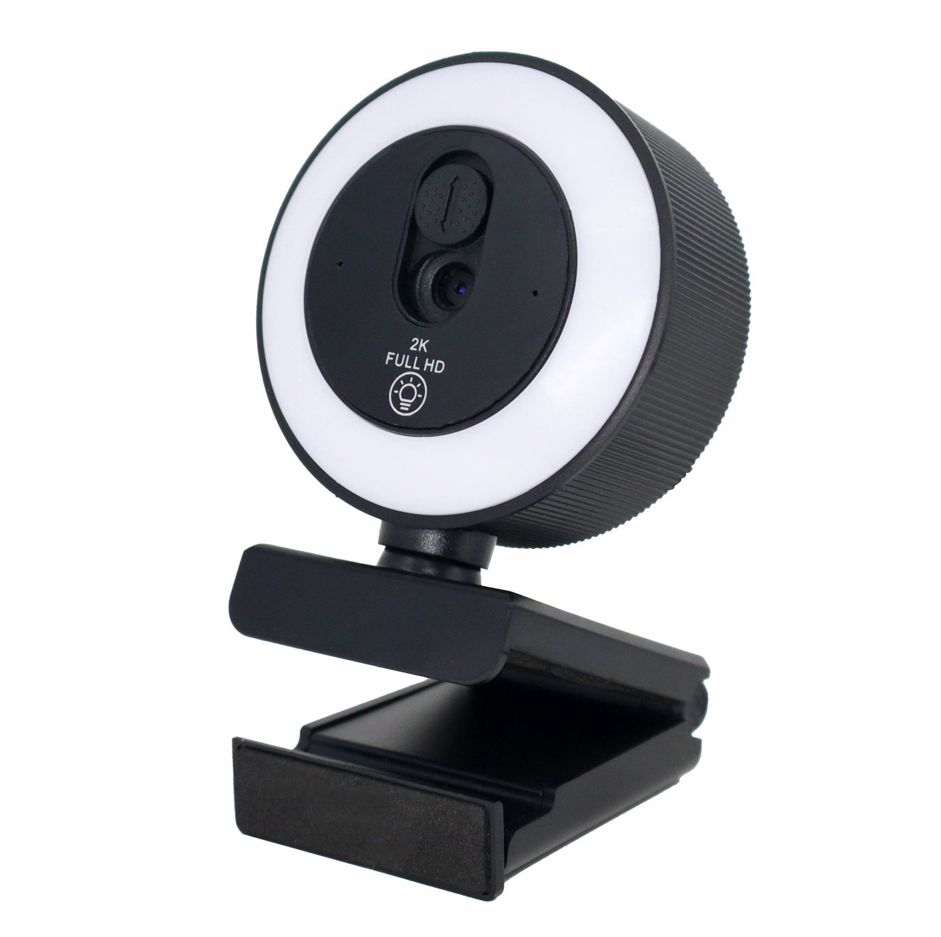 4K Full HD Streaming Webcam with Ring Light, USB Computer Camera for PC Desktop Laptop, Video Calling, Broadcasting