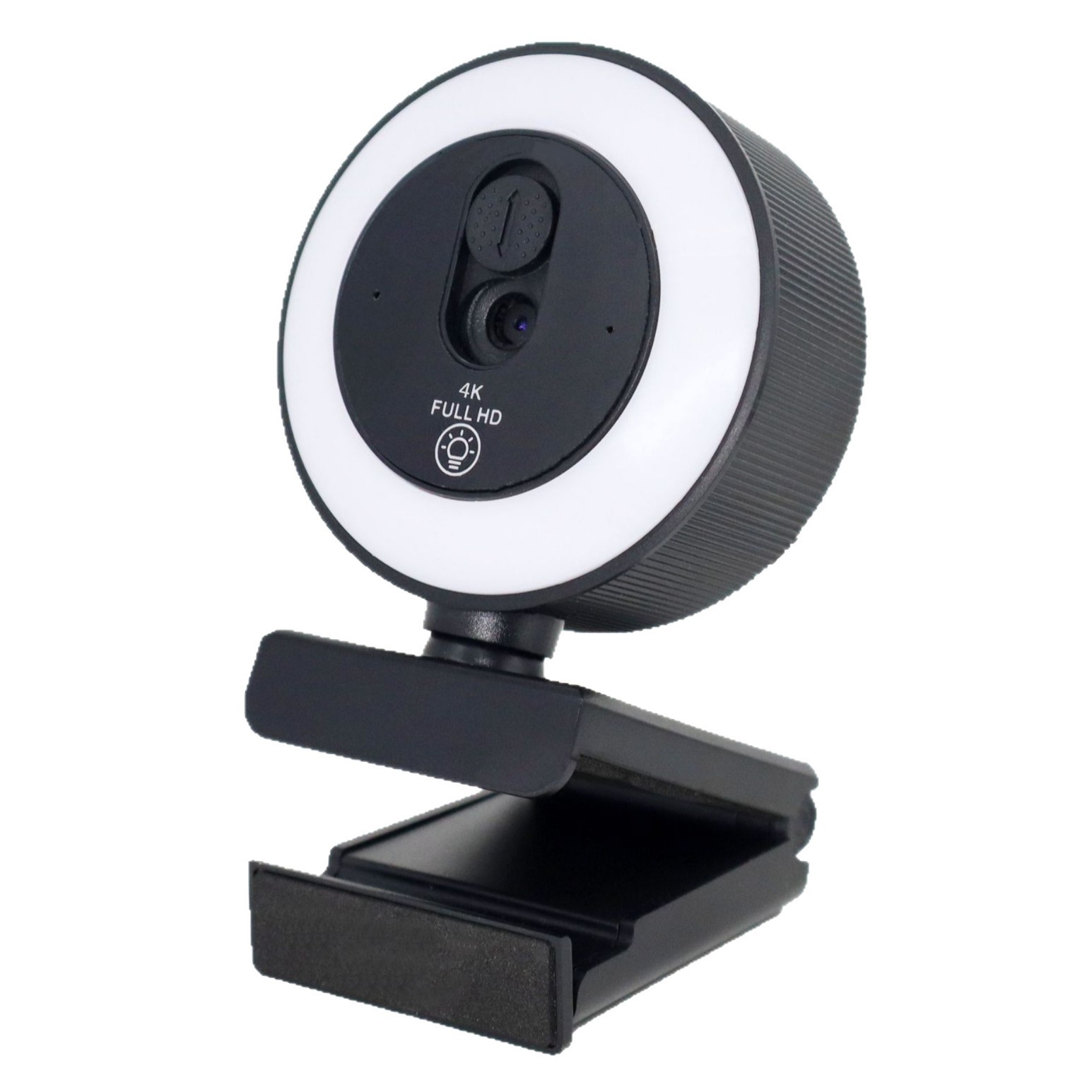 4K Full HD Streaming Webcam with Ring Light, USB Computer Camera for PC Desktop Laptop, Video Calling, Broadcasting