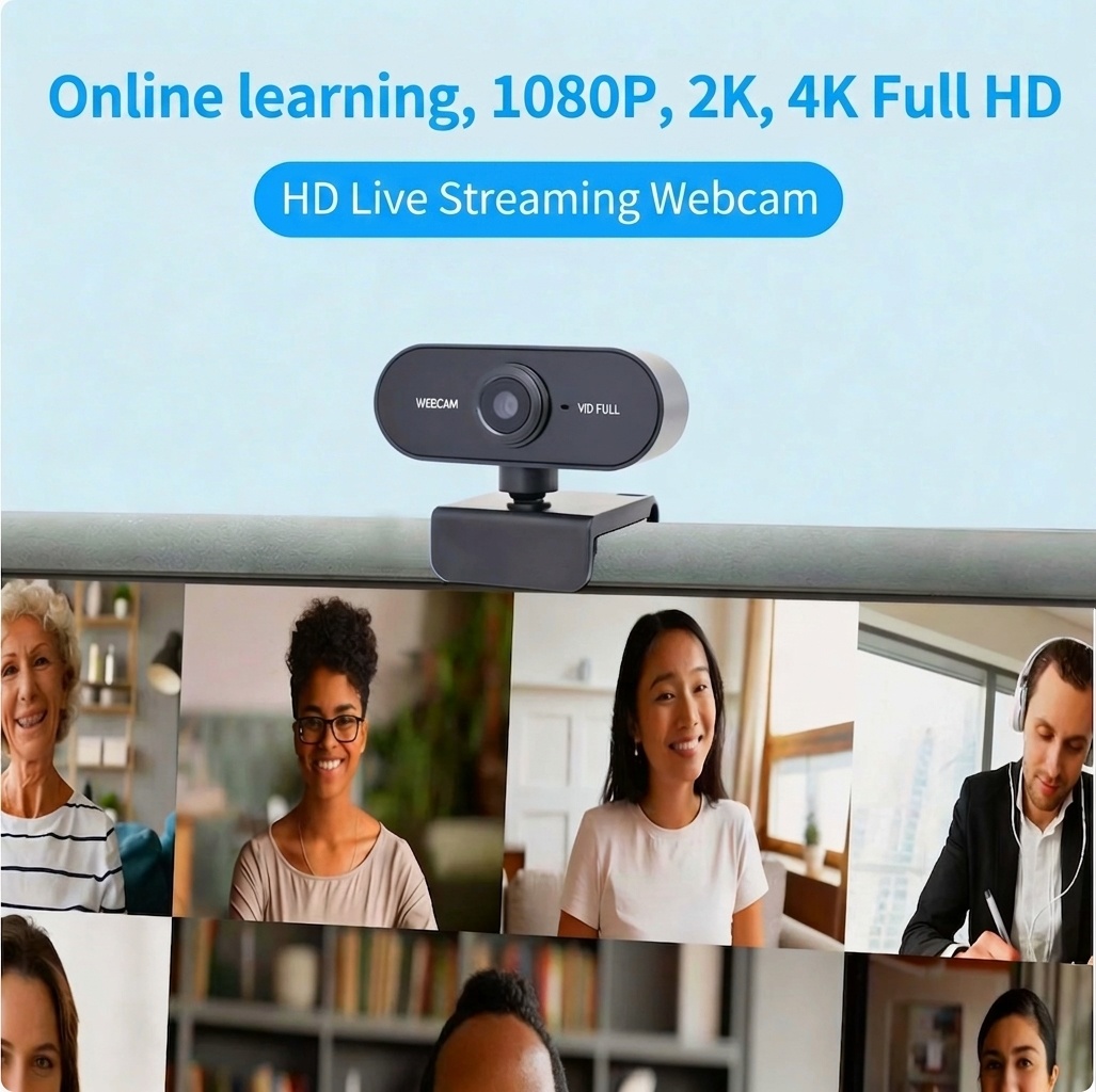 Cámara web HD 1080P/2K/4K para streaming, cámara USB para ordenador, ideal para videollamadas y videoconferencias. Plug & Play para PC y portátiles.