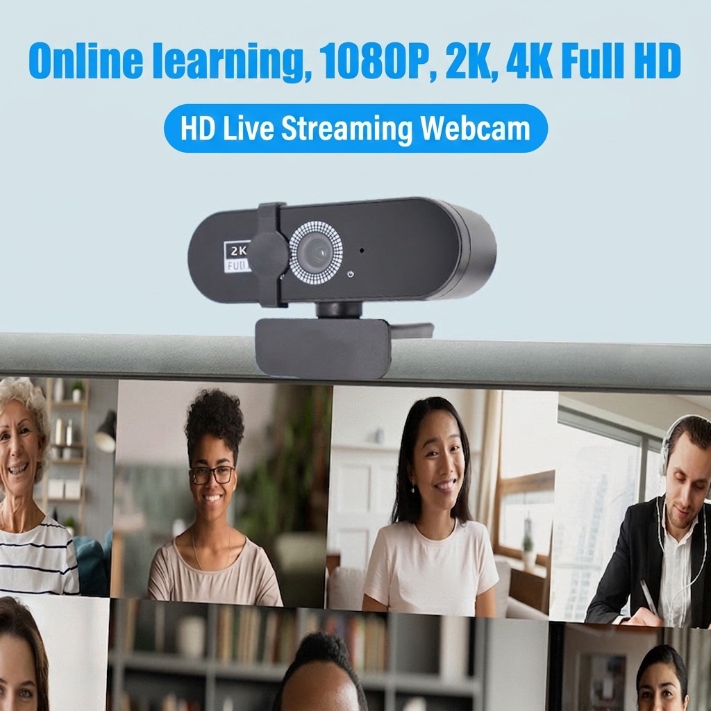 2K/4K HD Autofocus Webcam with Microphone, Pro USB Computer Camera for Streaming, Video Calls, Zoom, Teams
