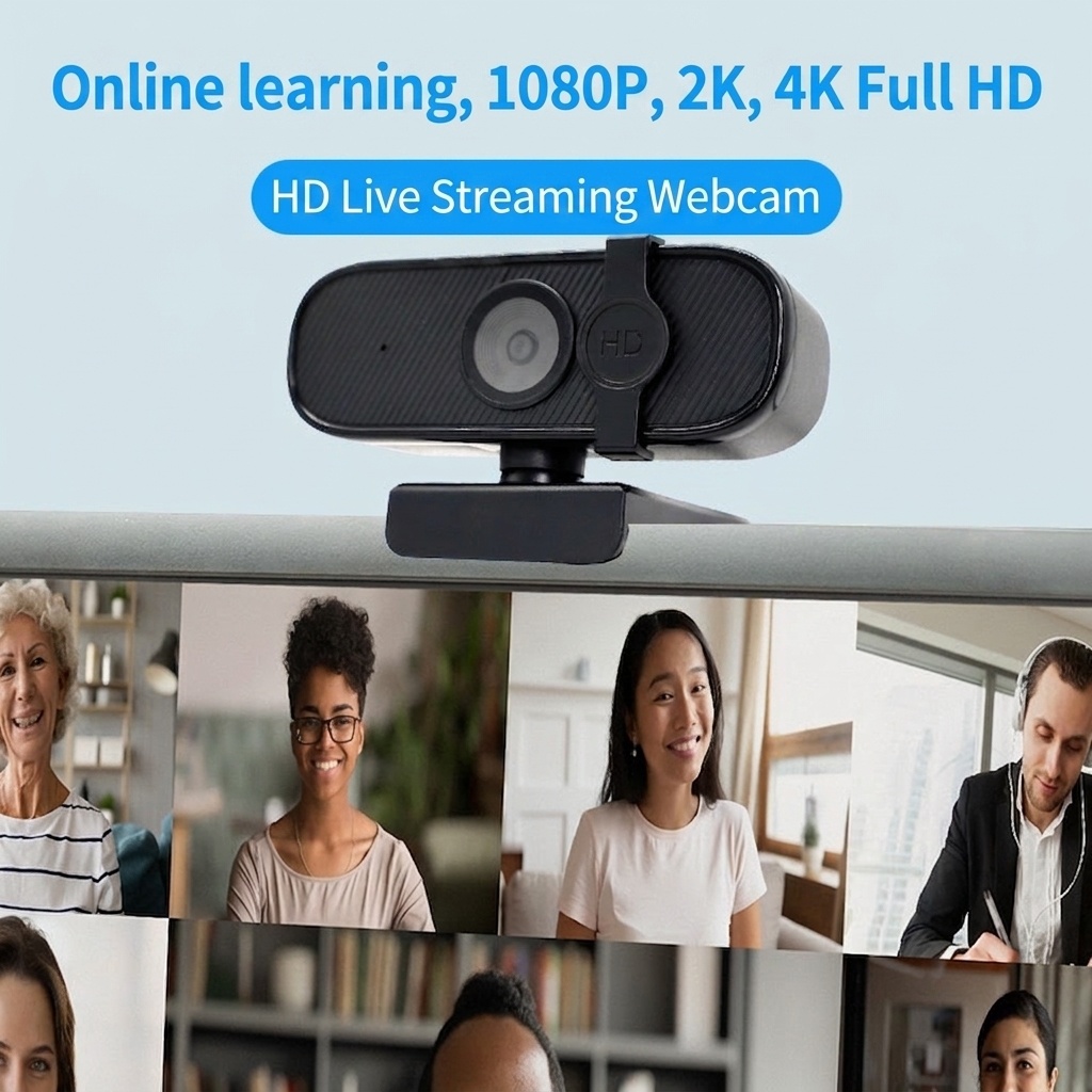 Cámara web USB HD 1080P/2K/4K, cámara para ordenador para videollamadas, reuniones en línea, Plug & Play para PC y Mac