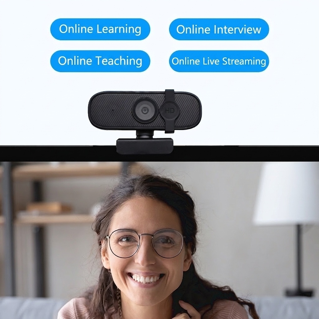 Cámara web USB HD 1080P/2K/4K, cámara para ordenador para videollamadas, reuniones en línea, Plug & Play para PC y Mac