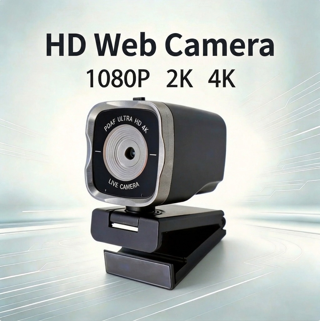 4K Ultra HD Live Streaming Webcam with Advanced Autofocus, USB Computer Camera for PC Desktop, Video Conferencing