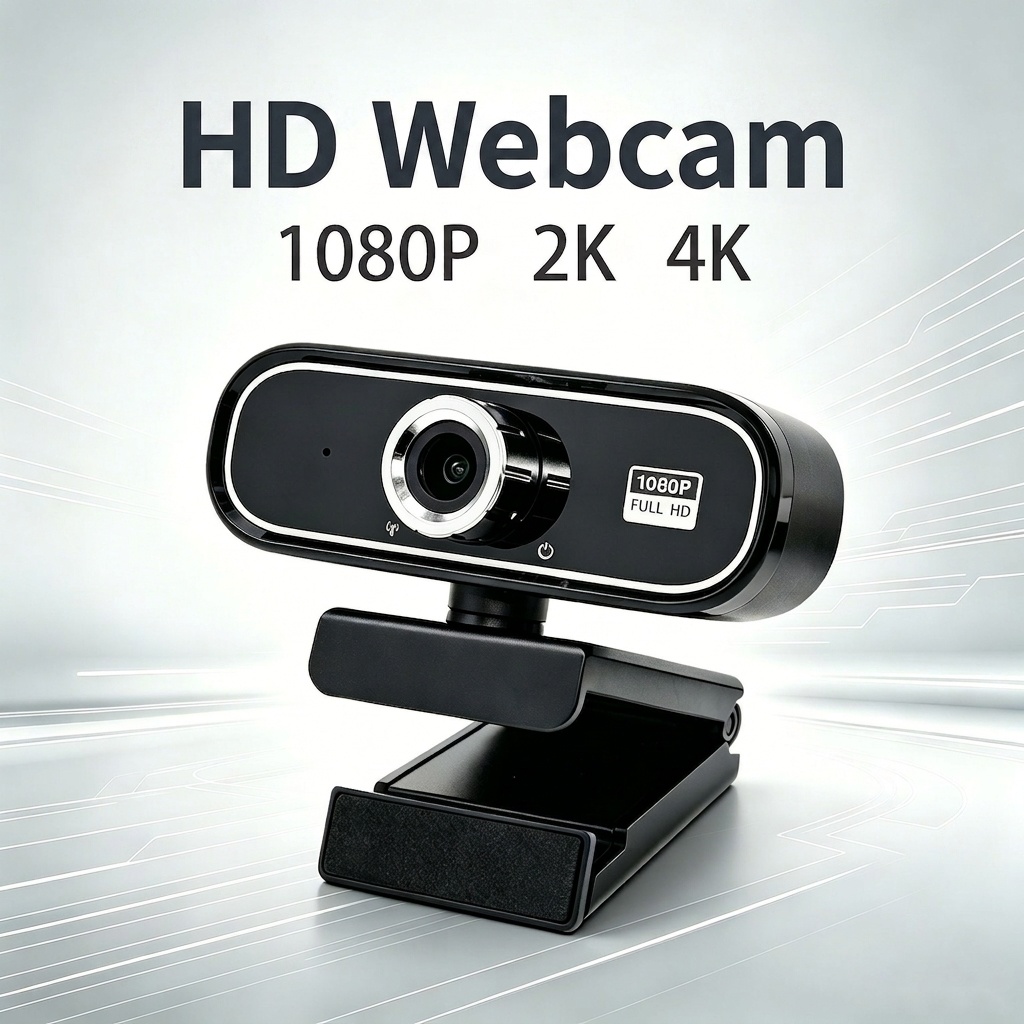 Cámara web USB HD 1080P/4K para PC y portátil, cámara de ordenador para videollamadas profesionales, streaming y aprendizaje remoto.