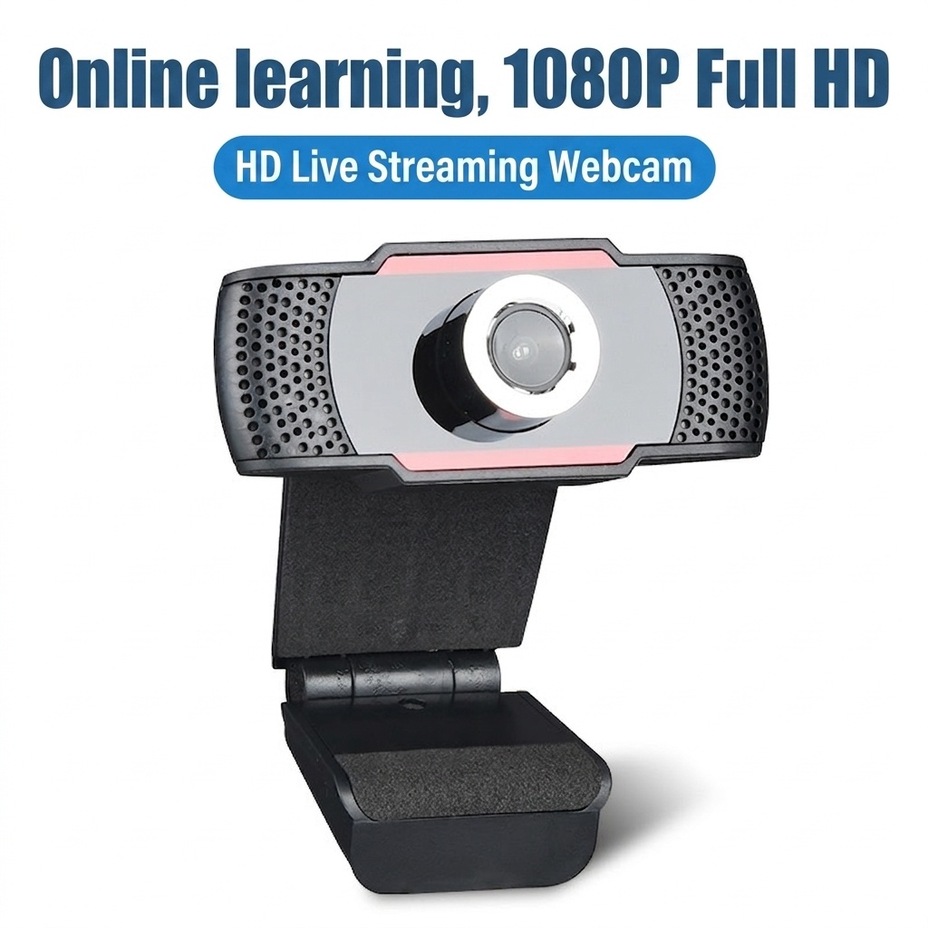 1080P HD USB Webcam for PC Laptop, Plug & Play Video Camera for Desktop, Online Teaching, Zoom Meetings