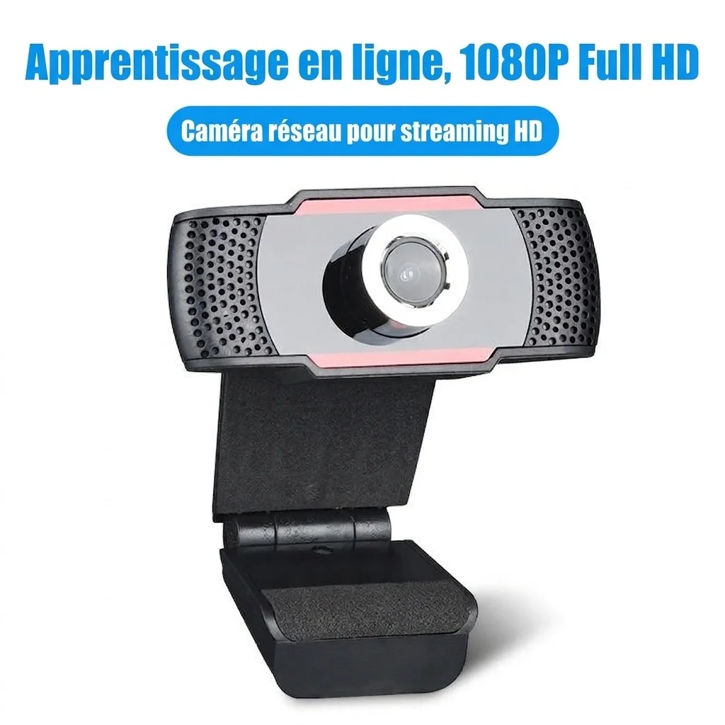 Webcam USB HD 1080p pour PC portable, caméra vidéo Plug & Play pour ordinateur de bureau, enseignement en ligne, réunions Zoom