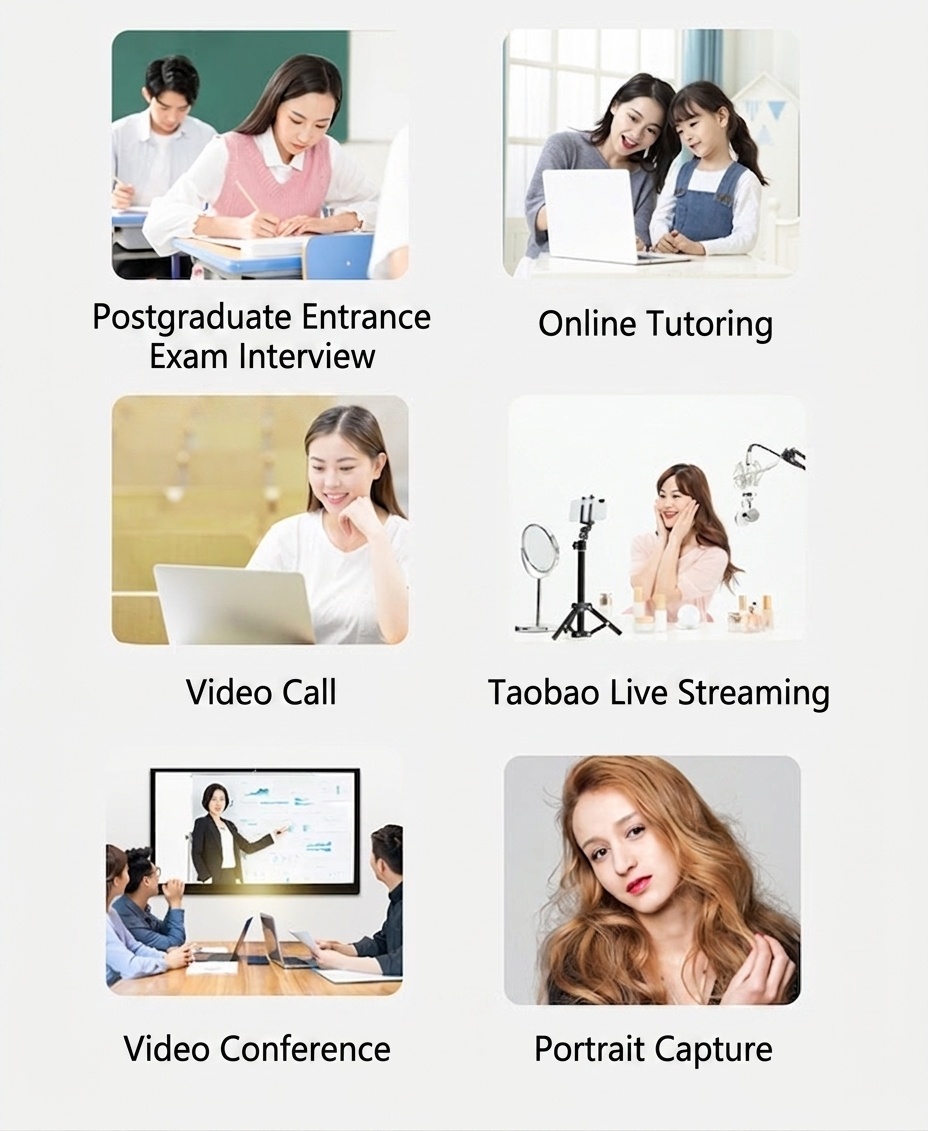 1080P HD USB Webcam with Microphone, Streaming Computer Camera for Online Calls, Conferencing, PC Desktop