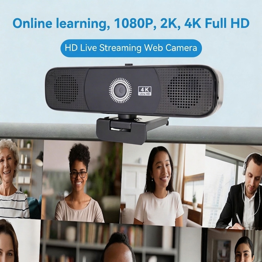 Cámara web 4K Ultra HD para streaming y aprendizaje en línea, cámara de ordenador 1080P/2K/4K para PC portátil, videollamadas