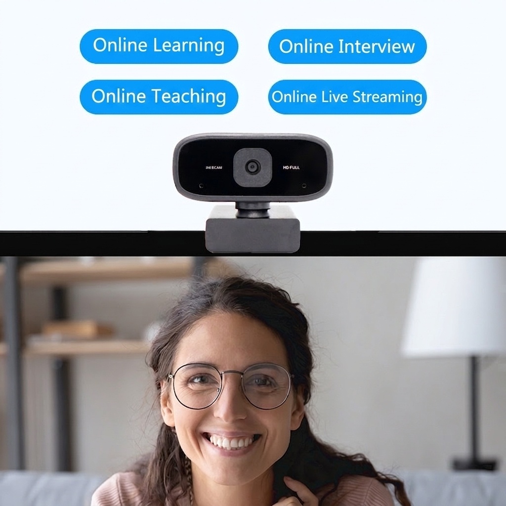 Cámara web Full HD 1080p con micrófono incorporado, cámara USB para ordenador para streaming, videollamadas y creación de contenido.