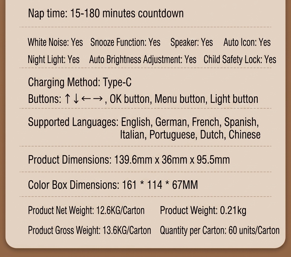 4.3-Inch Kids Sleep Training Alarm Clock - 3-Color Night Light & White Noise Sound Machine, Dual Alarms, Child Safety Lock, Type-C Charging, White