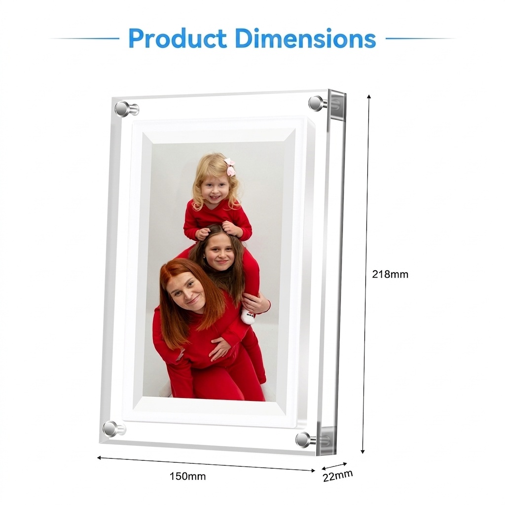 7-Inch WiFi Digital Photo Frame - IPS Smart Picture Frame with 2000mAh Battery, 360° Auto-Rotation, Built-in Speaker, WiFi & USB Transfer, White